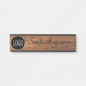Aangepaste Logo Faux Wood Grain Name Bord Deurbordje (Voorkant)