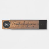 Aangepaste Logo Faux Wood Grain Name Bord Deurbordje (Voorkant)