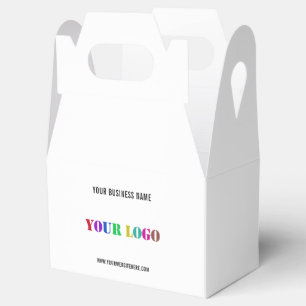 Aangepaste logo favor doos naam website uw kleuren bedankdoosjes