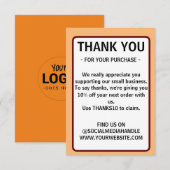 aangepaste logo - flatje - bedankt - kaart (Voorkant / Achterkant)