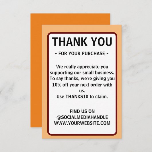 aangepaste logo - flatje - bedankt - kaart (Voorkant / Achterkant)