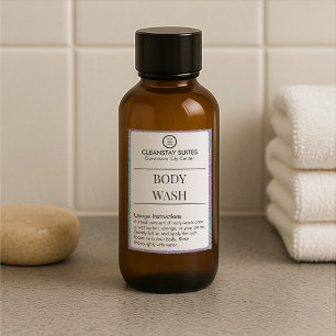 Aangepaste Logo Floral Border Body Wash Label Stic Voedselcontainer Etiket