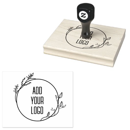 Aangepaste Logo Floral Minimalist Eenvoudig Rubberstempel (Gestempeld)