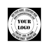 Aangepaste Logo - Foto, adres, naam, website, kleu Rubberstempel (Afrduk)