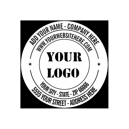 Aangepaste Logo - Foto, adres, naam, website, kleu Rubberstempel (Afrduk)