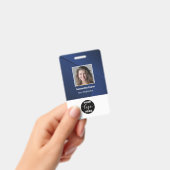 Aangepaste Logo foto balk code naam blauwe Badge (Handheld)