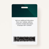 Aangepaste Logo foto balk code naam groen Badge (Achterkant)