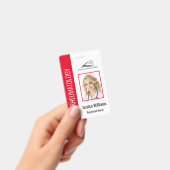 Aangepaste Logo foto balk code rood Badge (Handheld)