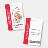 Aangepaste Logo foto balk code rood Badge (Front & Back)