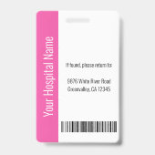 Aangepaste Logo foto balk code roze Badge (Back)