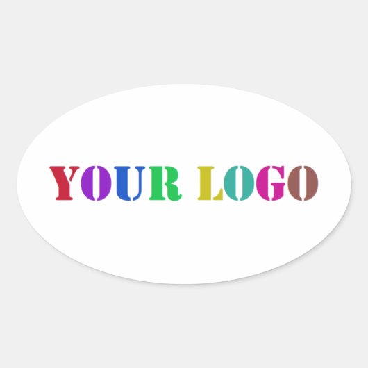 Aangepaste Logo Foto Business Promotion Personalis Ovale Sticker (Voorkant)