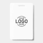 Aangepaste Logo Foto Clean Simple Minimalist White Badge (Achterkant)