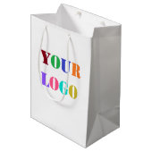 Aangepaste Logo Foto Gift Bag Business Promotion Medium Cadeauzakje (Voorkant Gekanteld)