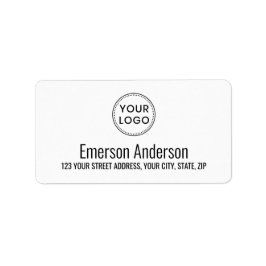 Aangepaste logo foto grafische sjabloon retouradre etiket