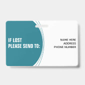 Aangepaste logo foto-ID streepjescode Badge (Achterkant)