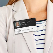 Aangepaste Logo Foto ID Zwart Wit Magnetisch Groot Naambadge