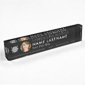 Aangepaste Logo foto Modern Black Professional Naambordje