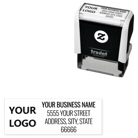 Aangepaste Logo foto naam retouradres stempel (In situ)