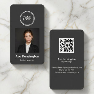 Aangepaste Logo Foto QR Code Modern Visitekaartje