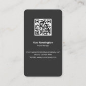 Aangepaste Logo Foto QR Code Modern  Visitekaartje (Achterkant)
