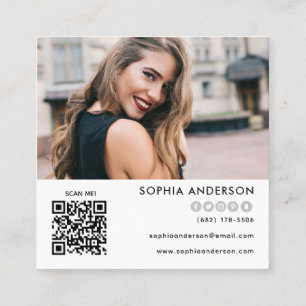 Aangepaste logo foto QR-code Moderne sociale media Vierkante Visitekaartje