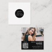 Aangepaste logo foto QR-code Moderne sociale media Vierkante Visitekaartje (Voorkant / Achterkant)