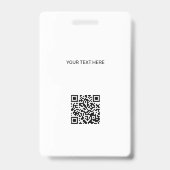 Aangepaste logo foto QR-code zwart-wit ID Badge (Achterkant)
