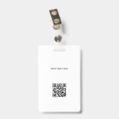 Aangepaste logo foto QR-code zwart-wit ID Badge (Achterkant met clip)