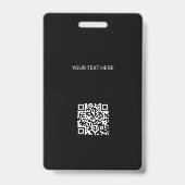 Aangepaste logo foto QR-code zwart-wit ID Badge (Achterkant)