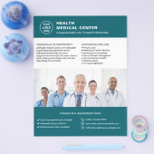 Aangepaste Logo Foto QR Healthcare Clinic Doctor B Flyer (Enkel)