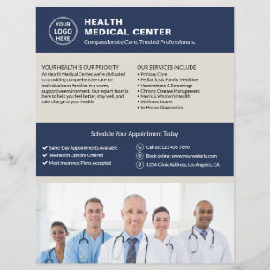 Aangepaste Logo Foto QR Healthcare Clinic Doctor Flyer