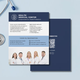 Aangepaste Logo Foto QR Healthcare Clinic Doctor Flyer