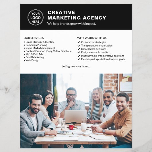 Aangepaste Logo Foto QR Marketing Bedrijf Flyer (Voorkant)