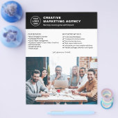 Aangepaste Logo Foto QR Marketing Bedrijf Flyer (Enkel)