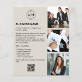 Aangepaste Logo Foto QR Professioneel Bedrijf Flyer (Voorkant)