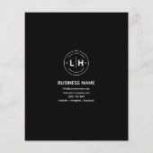 Aangepaste Logo Foto QR Professioneel Zwart Bedrij Flyer (Achterkant)