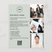 Aangepaste logo foto QR saliegroen zakelijke flyer (Voorkant)
