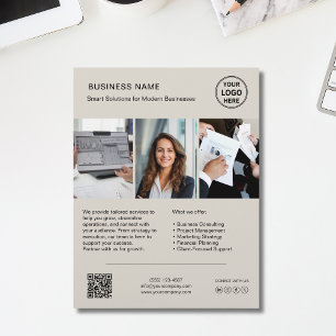 Aangepaste logo foto QR zakelijke flyer