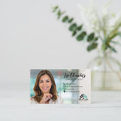 Aangepaste Logo foto Real Estate Agent Realtor Visitekaartje (Staand voorkant)