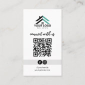 Aangepaste Logo foto Real Estate Agent Realtor Visitekaartje (Achterkant)