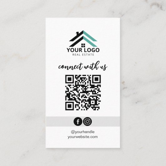 Aangepaste Logo foto Real Estate Agent Realtor Visitekaartje (Achterkant)