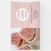 Aangepaste Logo Foto Roze Bakkerij Business Spandoek (Verticaal)