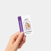 Aangepaste Logo foto-streepjescode naam Paars Badge (Handheld)