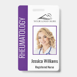 Aangepaste Logo foto-streepjescode naam Paars Badge