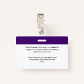 Aangepaste Logo foto-streepjescode voor werknemers Badge (Achterkant met clip)