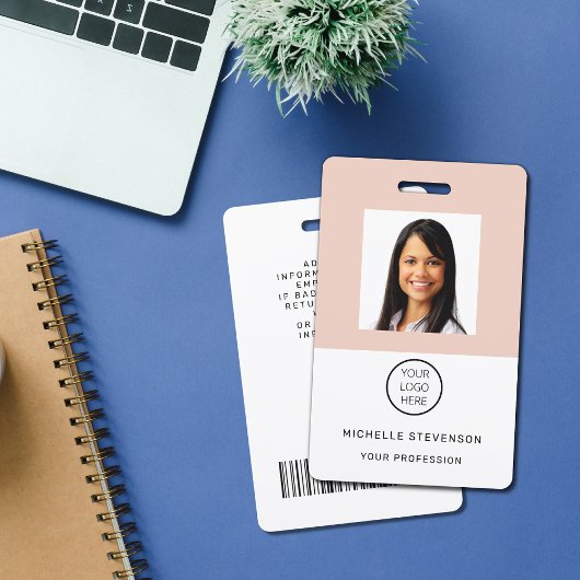 Aangepaste Logo foto-streepjescode voor werknemers Badge