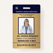 Aangepaste Logo foto-streepjescode voor werknemers Badge (Voorkant)