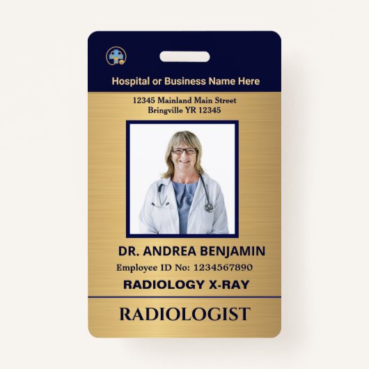 Aangepaste Logo foto-streepjescode voor werknemers Badge (Voorkant)