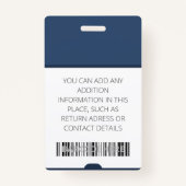 Aangepaste Logo foto-streepjescode voor werknemers Badge (Achterkant)