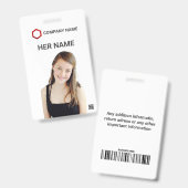 Aangepaste Logo foto-streepjescode voor werknemers Badge (Voor- en achterkant)